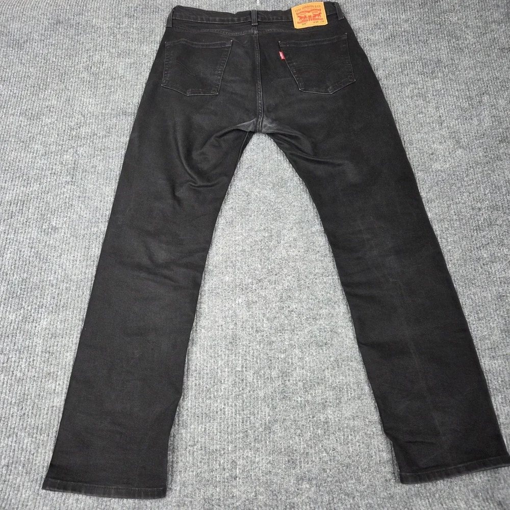 Levis 506 Standard Straight Leg Jeans Mens 34x32 Faded Black Denim A7700-0005